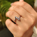 Bypass Engagement Ring With Round And Pear Diamond