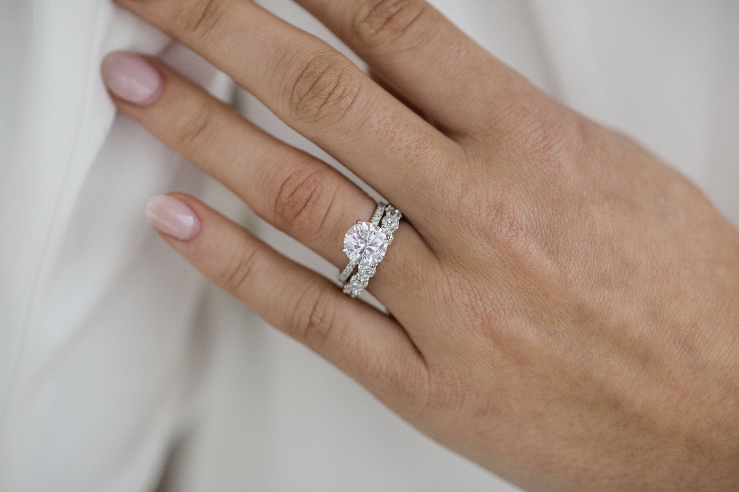 2.50 CT Round Cut Moissanite Hidden Halo Pave Setting Engagement Ring