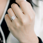 2.0 CT Radiant Moissanite Pave Setting Engagement Ring