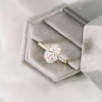 1.75 CT Oval Cut Moissanite Pave Setting Engagement Ring