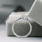 2.0 CT Radiant Moissanite Solitaire Pave Setting Engagement Ring