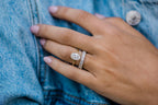 2.70 CT Oval Cut Moissanite Solitaire & Hidden Halo Setting Engagement Ring