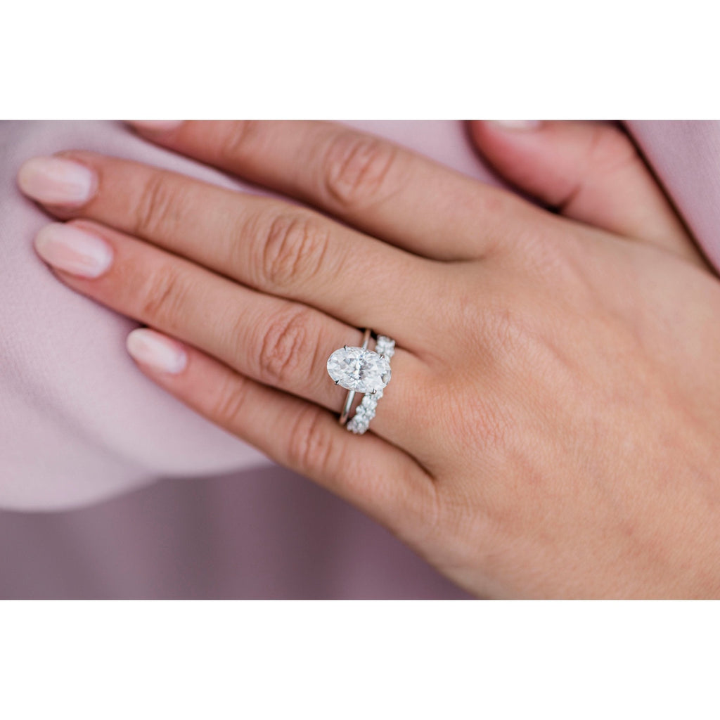4.0 CT Oval Cut Moissanite Solitaire Engagement Ring