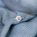 2.0 CT Round Moissanite Pave Setting Engagement Ring