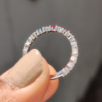3/4 Eternity Wedding band With Minimalist Birthstone