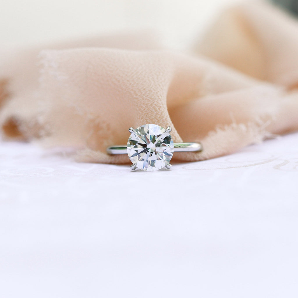 2.25 CT Round Brilliant Cut Moissanite Solitaire Engagement Ring
