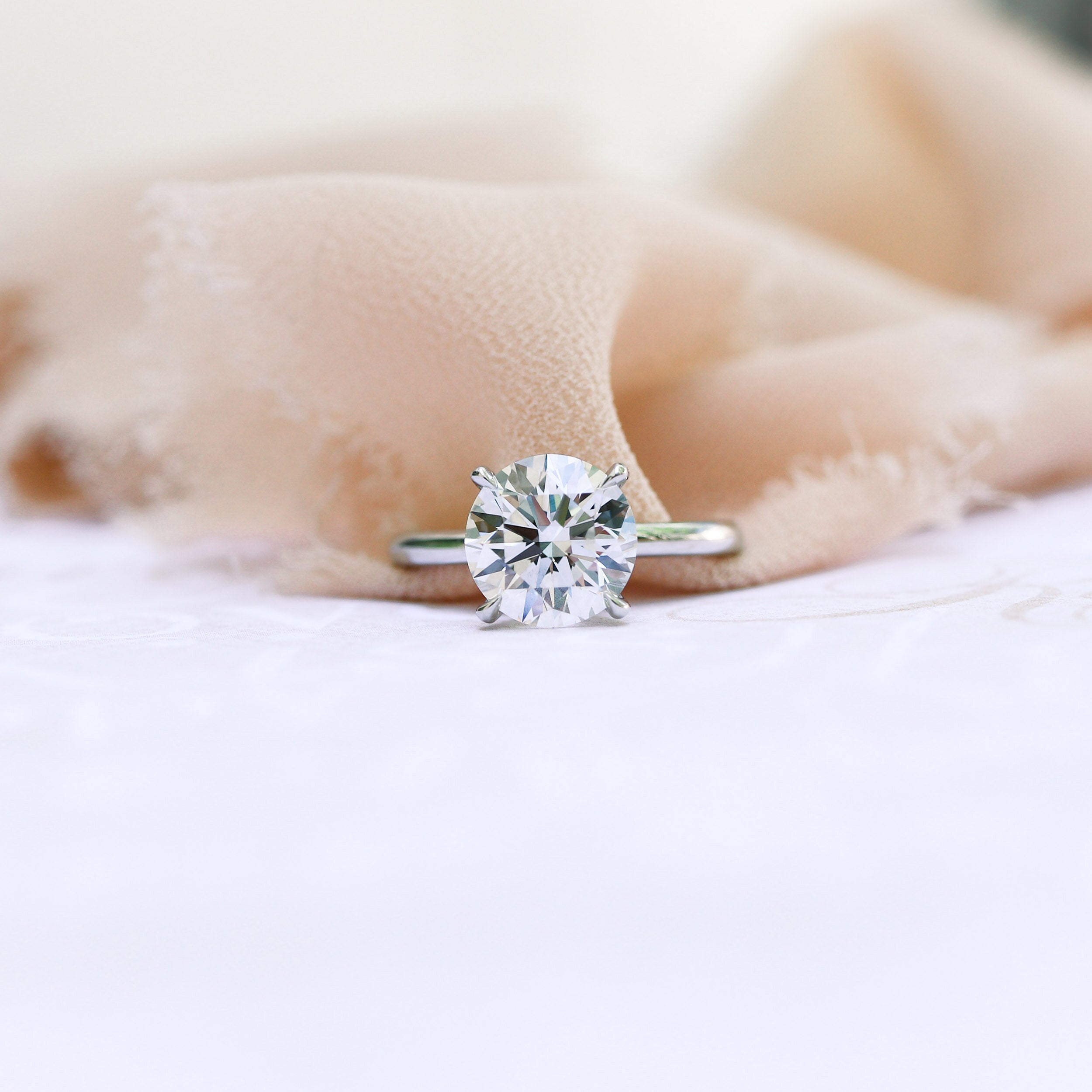 2.25 CT Round Brilliant Cut Moissanite Solitaire Engagement Ring