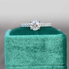 2.25 CT Round Moissanite Solitaire Pave Setting Engagement Ring