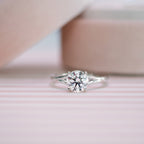 1.50 CT Round Moissanite Solitaire Style Engagement Ring