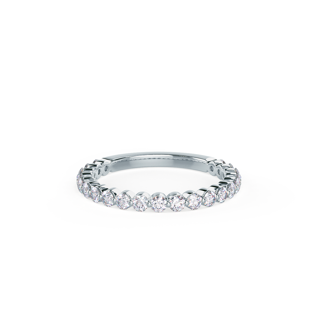 1.0 TCW Round Brilliant Cut 3/4 Eternity Moissanite Wedding Band