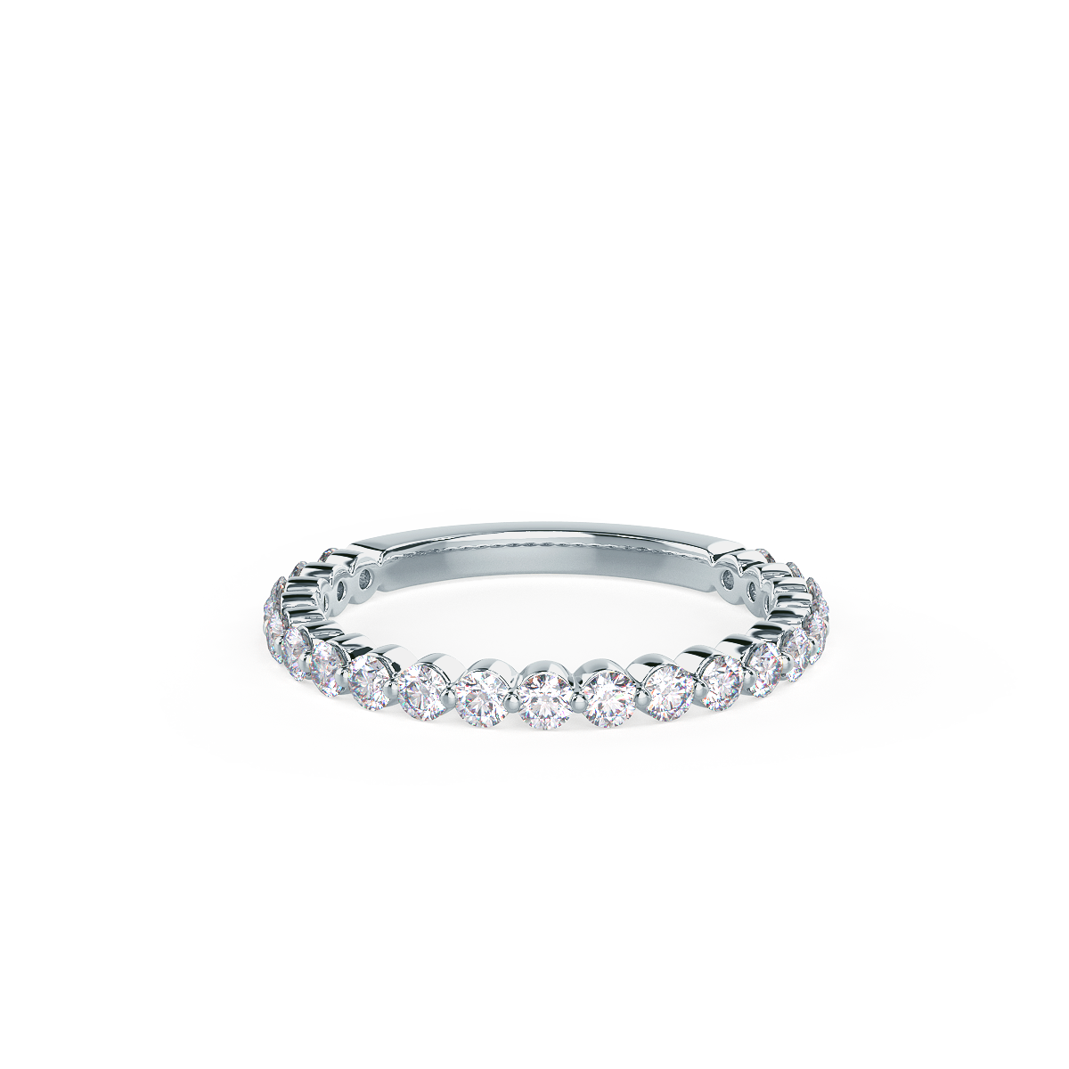1.0 TCW Round Brilliant Cut 3/4 Eternity Moissanite Wedding Band