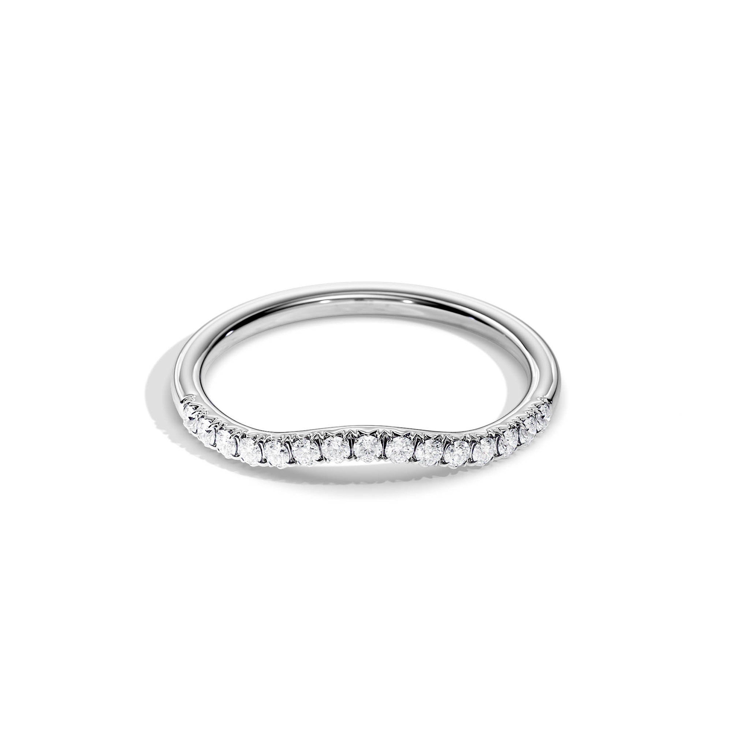 0.15 TCW Round Moissanite Curved Wedding Band Secondary image