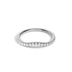 0.15 TCW Round Moissanite Curved Wedding Band