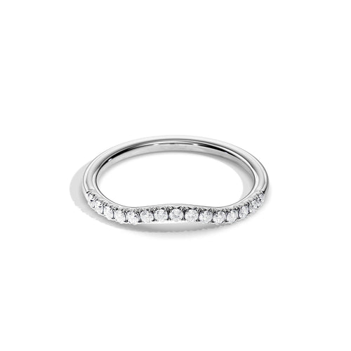 0.15 TCW Round Moissanite Curved Wedding Band