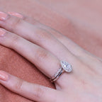 1.50CT Pear Cut Moissanite Halo Bridal Ring Set