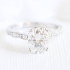 2.0 CT Oval Cut Moissanite Vintage Style Engagement Ring