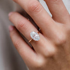 4.0 CT Elongated Oval Moissanite Solitaire Engagement Ring