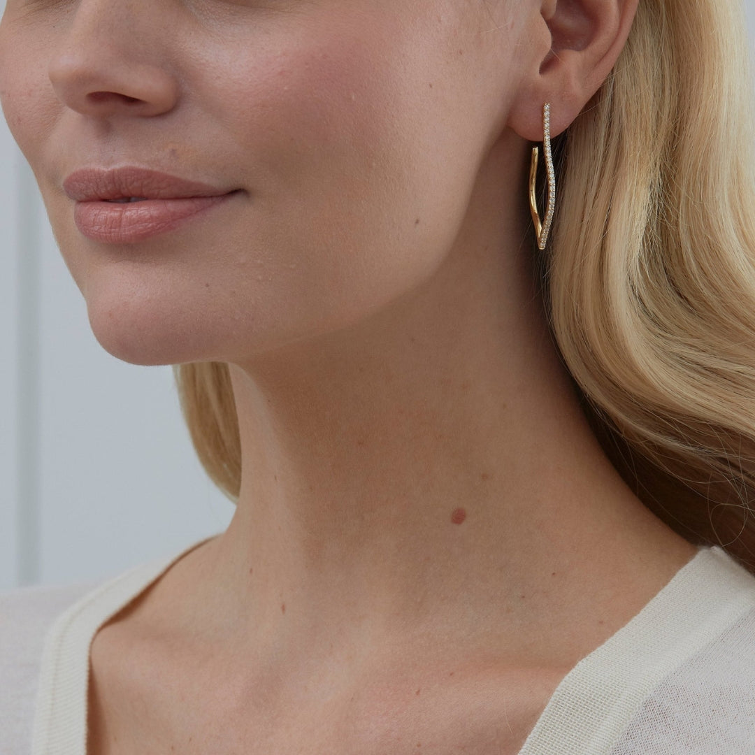 0.73 TCW Round Moissanite Diamond Hoop Earrings