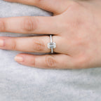 2.0 CT Emerald Moissanite Pave Setting Engagement Ring