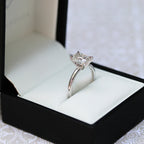 2.75 CT Emerald Cut Moissanite Solitaire Engagement Ring