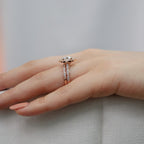 1.50 CT Oval Cut Moissanite Vintage Halo Bridal Ring Set