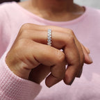 Round Diamond Wedding Band – Double Row Pave