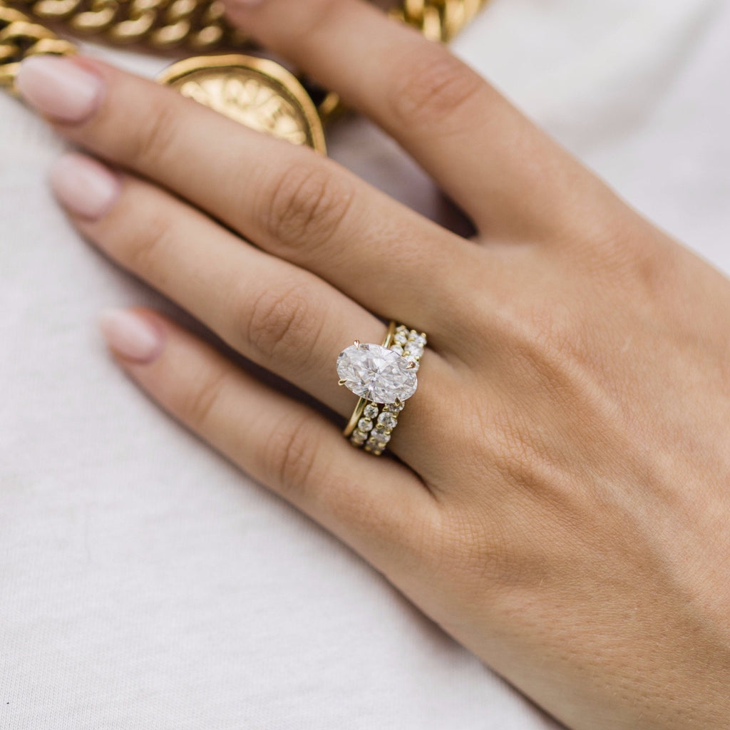 6.70 CT Oval Moissanite Solitaire Engagement Ring
