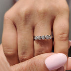 Heart Cut Bezel Set Diamond Wedding Band
