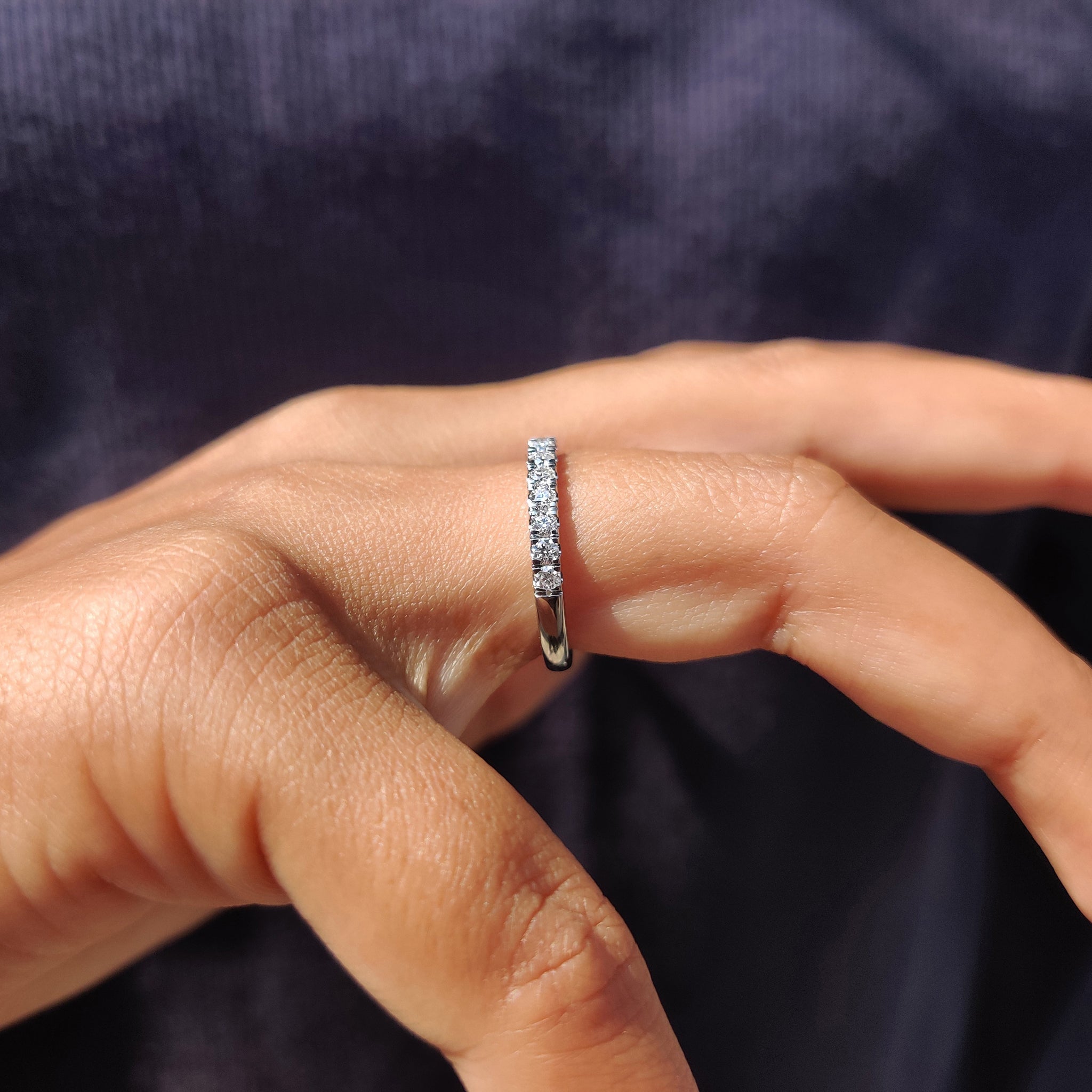 Half Eternity Round Moissanite Wedding Band