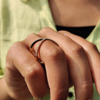 X Shaped Wedding Band In Yellow Gold