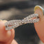 Round Moissanite Crossover Wedding Band