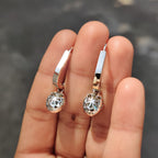 Oval Cut Earrings In Halo Style
