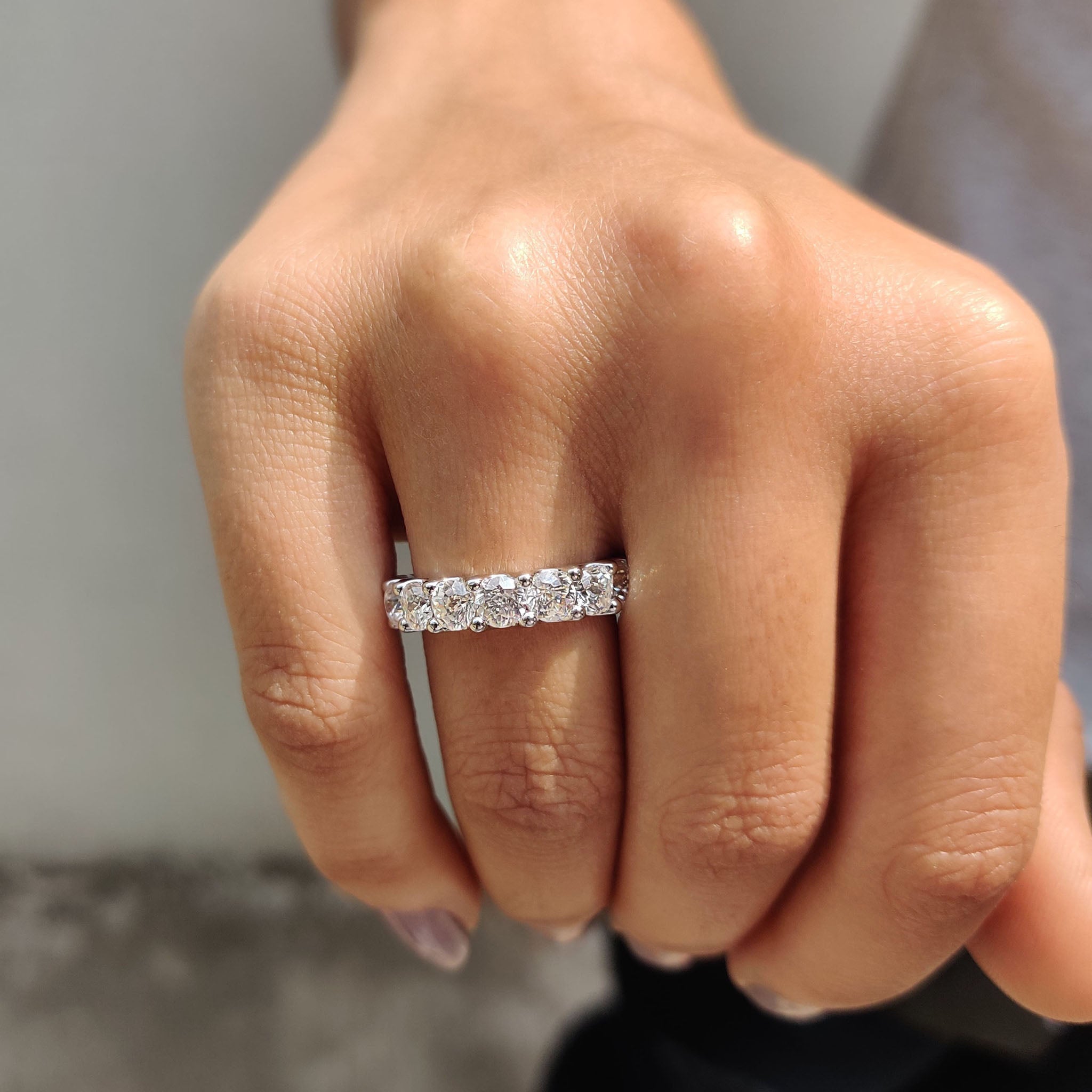 Jubilee Cut Moissanite Wedding Band In Full Eternity Style Main image