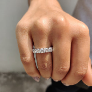 Jubilee Cut Moissanite Wedding Band In Full Eternity Style