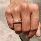 Princess Cut Moissanite Channel Set Wedding Band