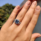 Cushion Cut Split Pave Engagement Ring