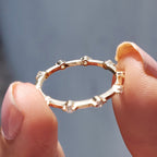 Round Cut Yellow Gold Wedding Band