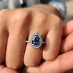 Pear Cut Engagement Ring With Halo Setting