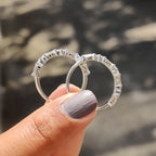 Round And Baguette Wedding Band In Half Eternity