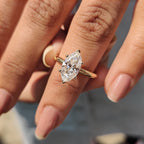 Marquise Cut Solitaire Ring With Hidden Halo Design