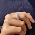 Half Eternity Emerald Cut Wedding Band