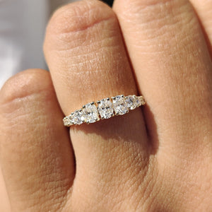 Half Eternity Oval Cut Diamond Band