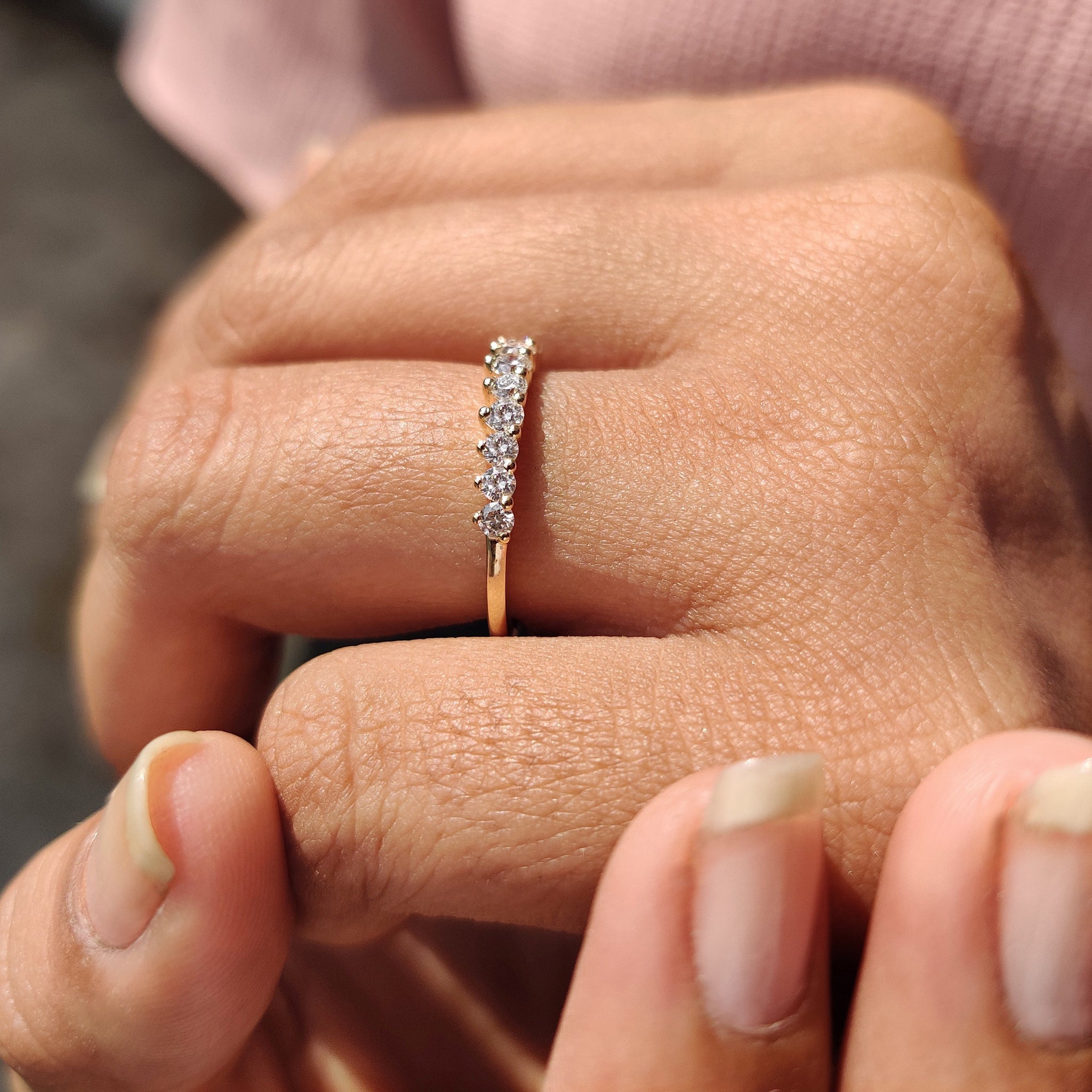 Yellow Gold Round Cut Eternity Band