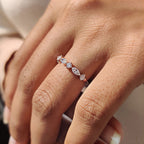Round And Marquise Wedding Band In Half Eternity