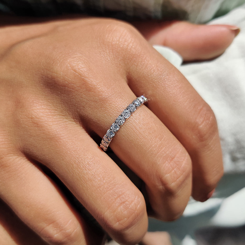 Round Cut Moissanite Eternity Band