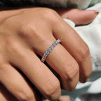 Round Cut Moissanite Eternity Band