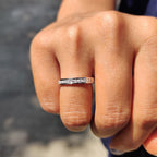 Round Moissanite Channel Set Wedding Band
