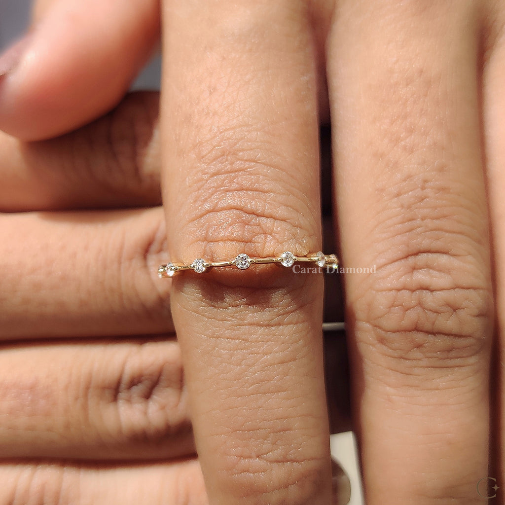 Round Diamond Eternity Band in Distance Pave Style