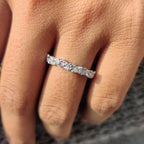 Marquise And Round Diamond Wedding Band In Half Eternity