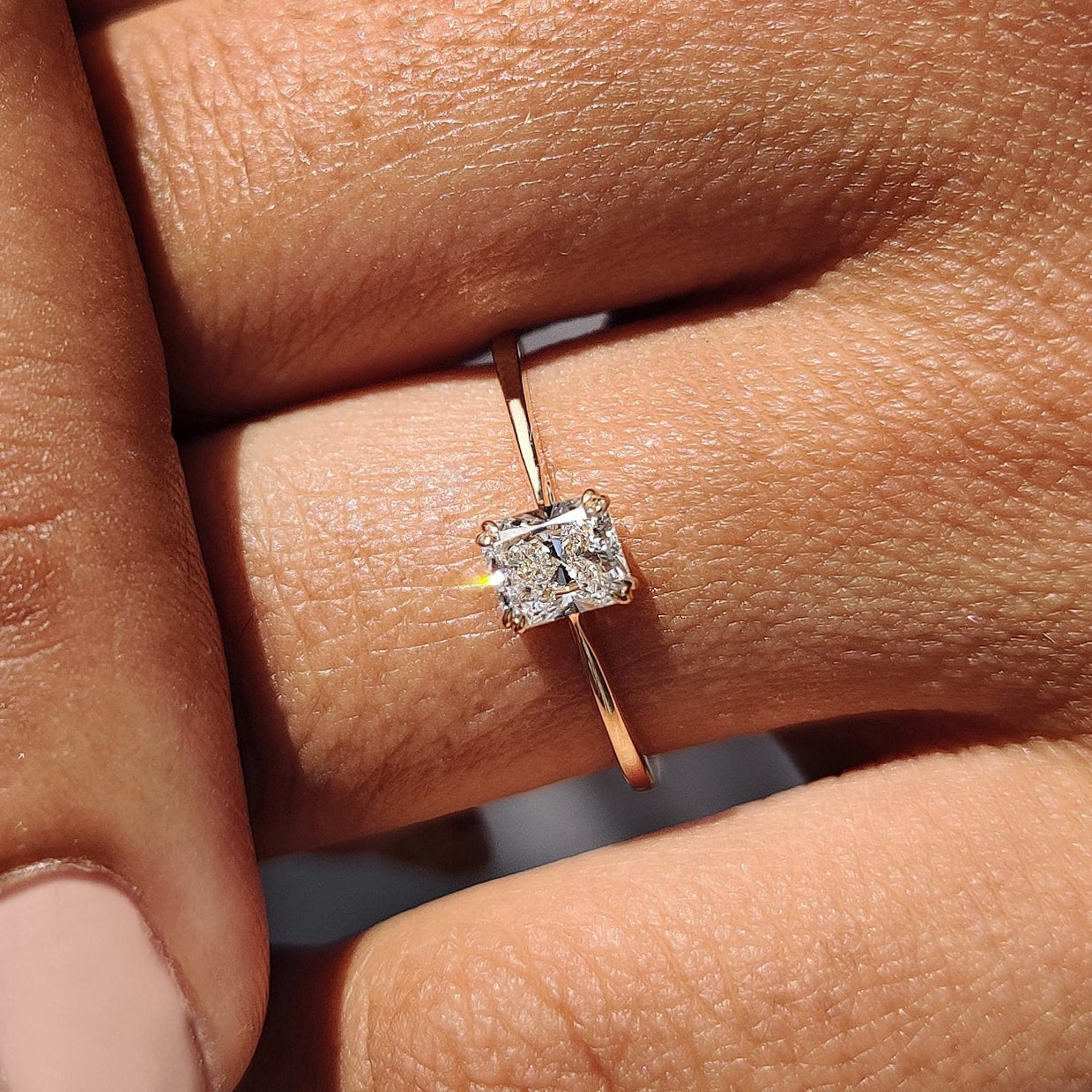 Square Radiant Cut Diamond Ring In Yellow,Rose,White Gold Main image